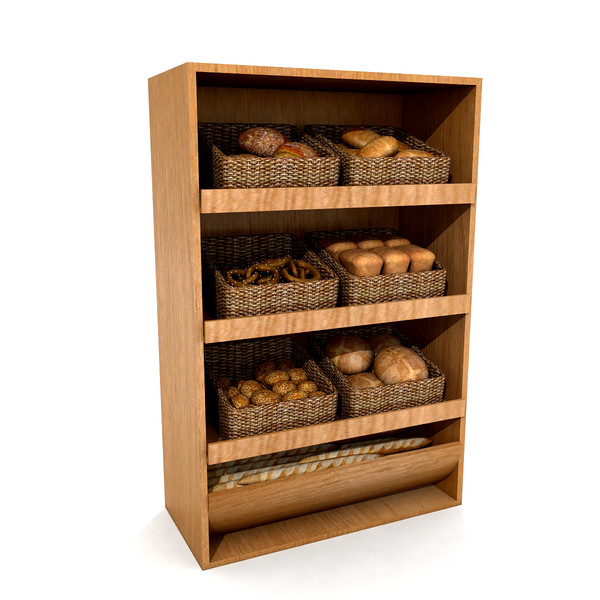 display bread 3d max - Bread Shelves 3d model by virtualclay